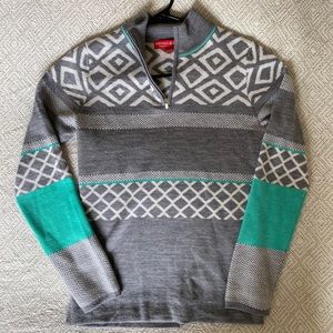 Teal & Grey wool sweater